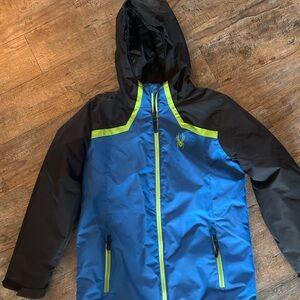 Spyder Kids Blue and Black Puffer Jacket